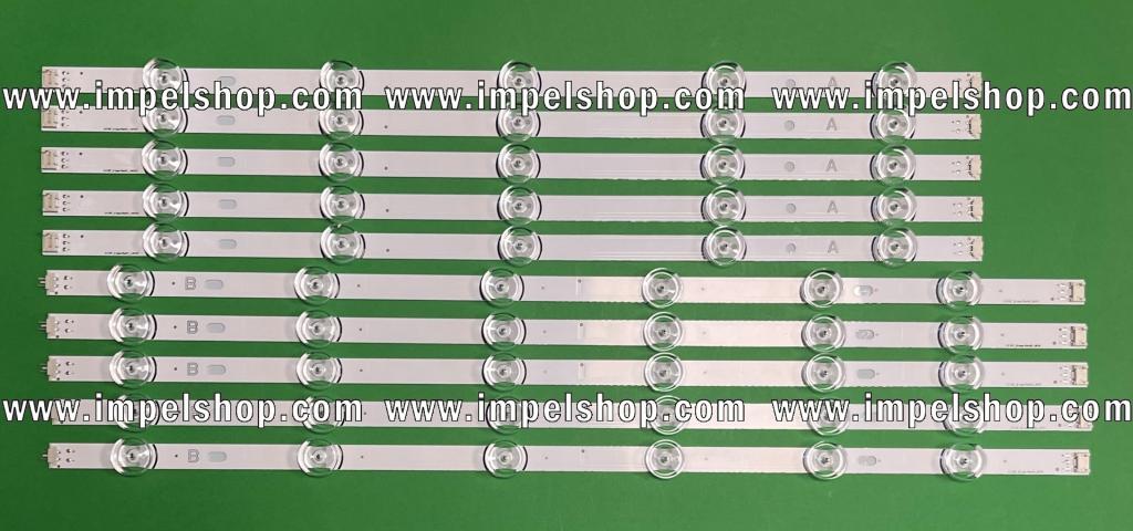Zestaw listew LED do naprawy podświetlenia telewizora LG INNOTEK 55" zestaw 10 sztuk ( DRT3.0 55" TYP A X 5szt & TYP B X 5szt ) ( AGF78401701 , AGF78401601 )