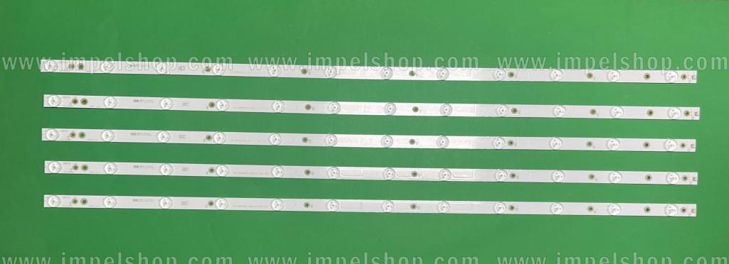 Zestaw listew LED do naprawy podświetlenia telewizora PHILIPS 43" zestaw 5 szt X GJ-2K16-430-D512-V4 (60LED) , LB43014 , DŁUGOŚĆ : 840mm , PHILIPS PART NUMBER : 996598006791 , 996599001111 ,