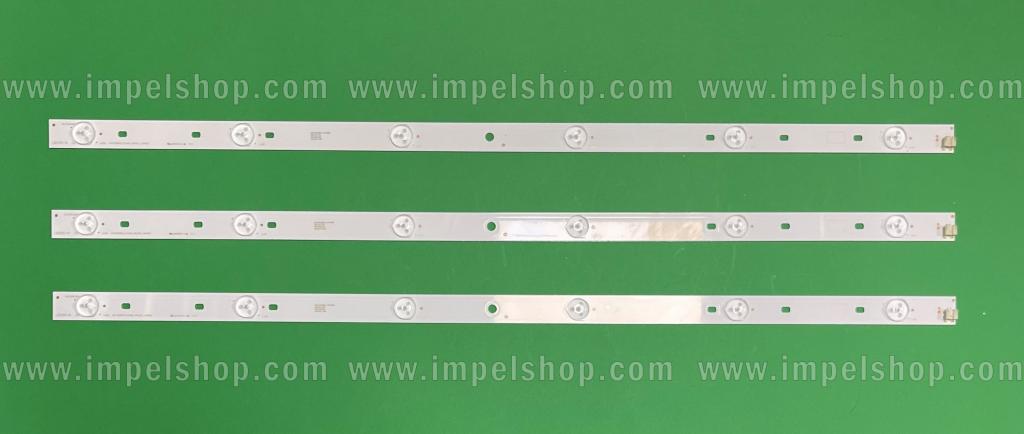 Zestaw listew LED do naprawy podświetlenia telewizora TOSHIBA 32" zestaw 3szt X SVT320AF5-P1300_REV03_130402 6 LED , 627MM X 20MM , 6LED , 3V ,