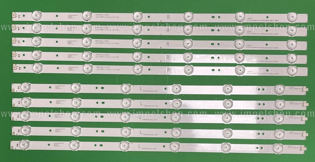 Zestaw listew LED do naprawy podświetlenia telewizora HITACHI 49" zestaw (10szt) SVJ490A06_Rev03_6LED_R_140805 X 5szt , SVJ490A06_Rev04_6LED_L_150918 X 5szt