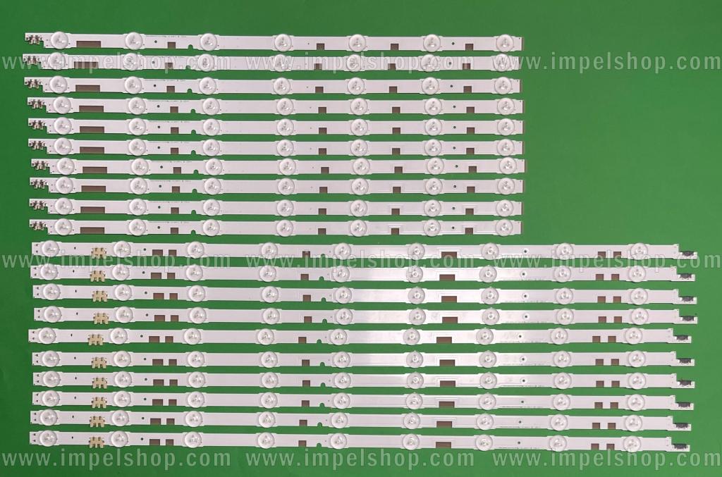 Zestaw listew LED do naprawy podświetlenia telewizora SAMSUNG 60" zestaw V5DR_600SCA-R0 9LED , BN96-38483A X 10szt & V5DR_600SCB-R0 7LED , BN96-38484A X 10szt