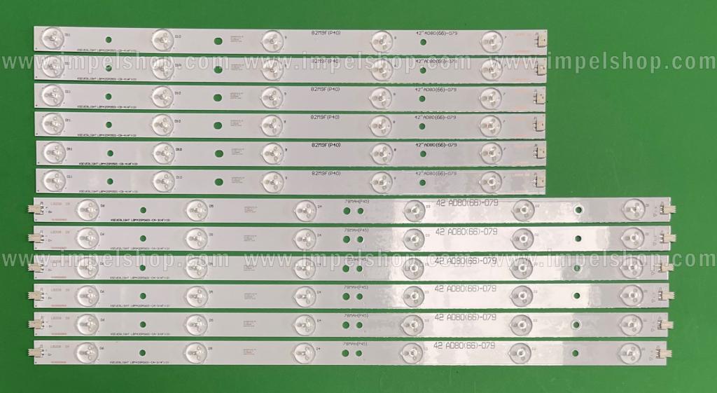 Zestaw listew LED do naprawy podświetlenia telewizora PHILIPS 42" zestaw 12szt , 6 szt X LBM420P0601-CA-3(HF)(0) & 6 szt X LBM420P0501-CB-4(HF)(0)