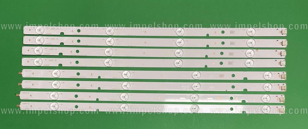 Zestaw listew LED do naprawy podświetlenia telewizora TOSHIBA 47" zestaw 8 szt SVT470A53_REV05_R 4LED X 4szt & SVT470A53_REV05_L 4LED X 4szt