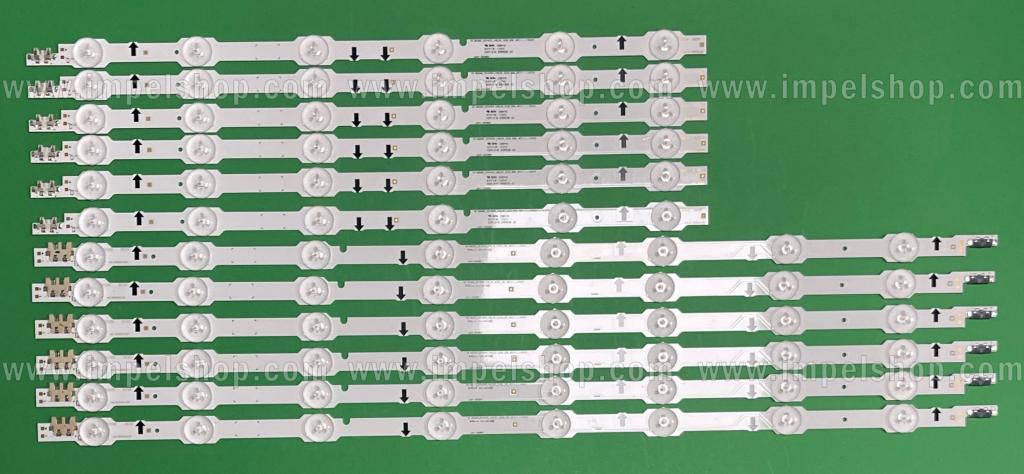 Zestaw listew LED do naprawy podświetlenia telewizora SAMSUNG 50" zestaw DUGE-500DCA-R3 8LED , 2014SVS-UHD-50-3228-L08-REV1.1 LM41-00088Y X 6szt & DUGE-500DCB-R3 6LED , 2014SVS-UHD-50-3228-R06-REV1.1 LM41-00088Z X 6szt , BN96-32178A & BN96-32179A