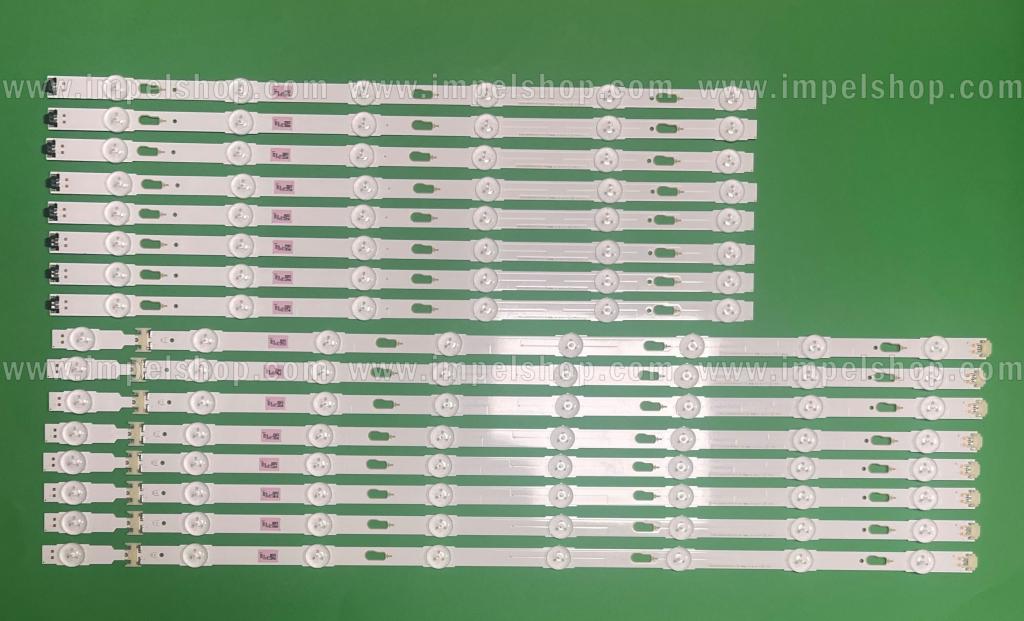Zestaw listew LED do naprawy podświetlenia telewizora SAMSUNG 60" zestaw V5DU-600DCA-R1 / S_5U70_60_FL_L8_REV1.2_141122_LM41-00117R X 8szt & V5DU-600DCB-R1 / S_5U70_60_FL_R6_REV1.2_141122_LM41-00117Q X 8szt , LM41-00120X & LM41-00120Y , BN96-39663A & BN96-39664A , BN96-34806A & BN96-34805A
