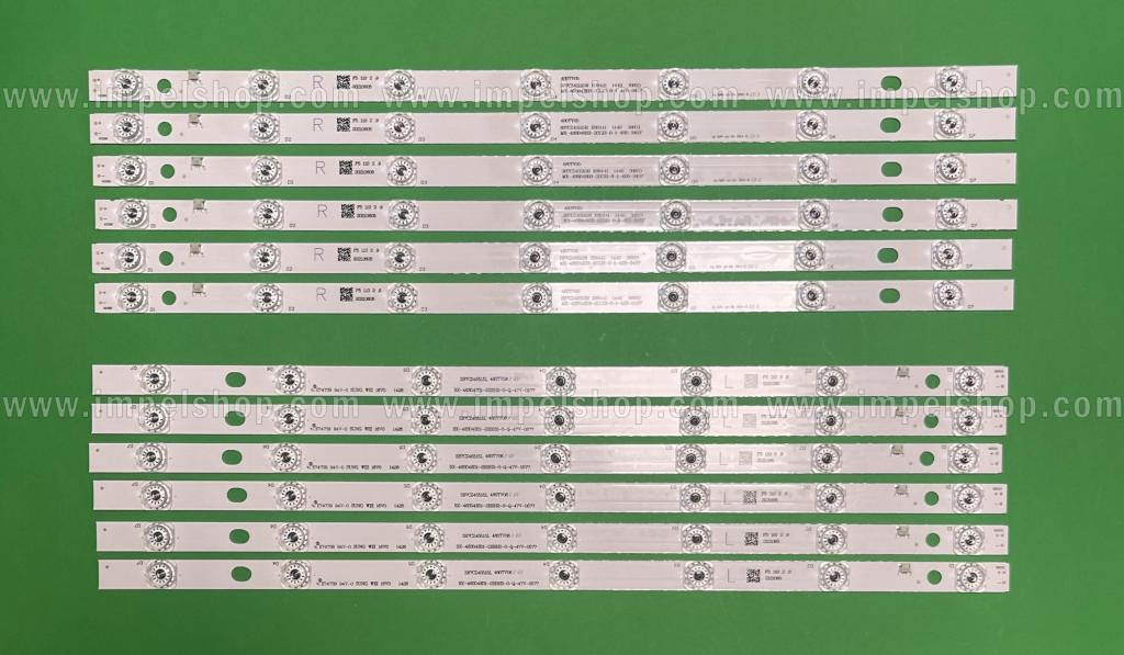 Zestaw listew LED do naprawy podświetlenia telewizora PANASONIC 48" zestaw 6szt X R: 480TV05 V2 & 6szt X L: 480TV06 V2 (84LED) , MX-48S04E04-2BBJ3 & MX-48S04E03-2BBJ3 ,