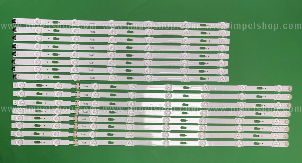 Zestaw listew LED do naprawy podświetlenia telewizora SAMSUNG 65" zestaw V5DU-650DCA-R1 , BN96-34807A / BN96-39665A X 8szt & /V5DU-650DCB-R1 , BN96-34808A / BN96-39666A X 8szt , BN96-39667A / BN96-39668A , LM41-00121F & LM41-00121E , S_5U75_65_FL_R6_REV1.4_150514_LM41-00121E V5DU-650DCB-R1 & S_5U75_65_FL_L8_REV1.4_150514_LM41-00121E V5DU-650DCA-R1 ,