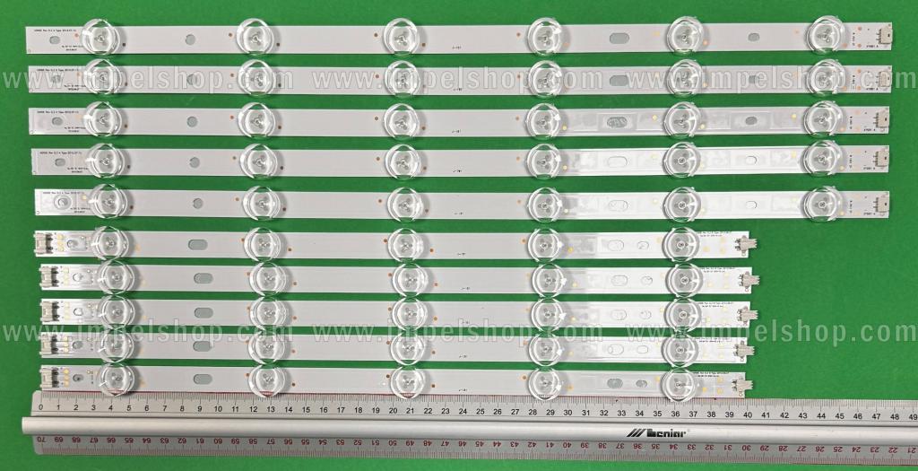 Zestaw listew LED do naprawy podświetlenia telewizora LG INNOTEK NDE 42" zestaw 10 sztuk , 5szt X LG Innotek 42" NDE Rev0.3 A Type , 6LED , 474MM , 6V & 5szt X LG Innotek 42" NDE Rev0.3 B Type , 5LED , 398MM , 6V