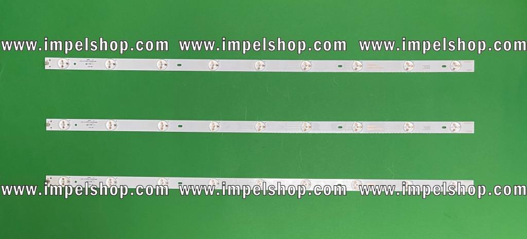 Zestaw listew LED do naprawy podświetlenia telewizora VORTEX 32" zestaw 3szt X L32A06LS01 / 3BL042-001HA , 9LED , 626MM , 6V