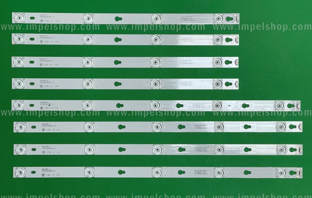 Zestaw listew LED do naprawy podświetlenia telewizora TCL 50" zestaw 8 sztuk , 4szt X 50D2900 A , 50HR330M05A9 V4, 5LED & 4szt X 50D2900 B , 50HR330M04B9 , 4LED , 4C-LB5004-HR01J 4C-LB5005-HR01J