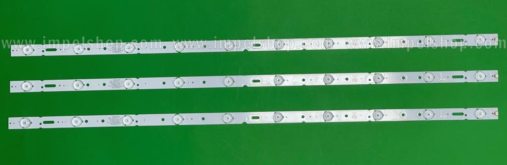 Zestaw listew LED do naprawy podświetlenia telewizora TCL 39" zestaw 3 sztuki X KJ395D10-ZC14F-02 / 01 , 303KJ395033 , 10LED , 746MM , 3V