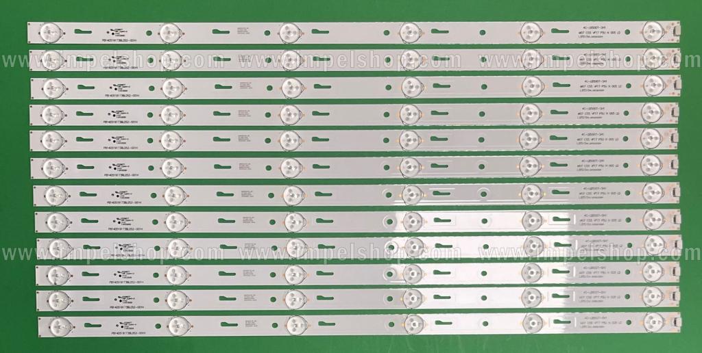 Zestaw listew LED do naprawy podświetlenia telewizora SANYO 50" zestaw 12szt X 4C-LB500T-SH1 , PB14D519173BL052-001H , 6LED , 3V , 520MM