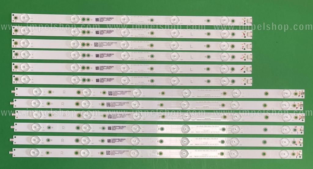 Zestaw listew LED do naprawy podświetlenia telewizora PHILIPS/SONY 49" zestaw 12 szt , 6szt X GJ-2K18-490-D611-FQ-V5-R & 6szt X GJ-2K18-490-D611-FQ-V5-L , 3V ,