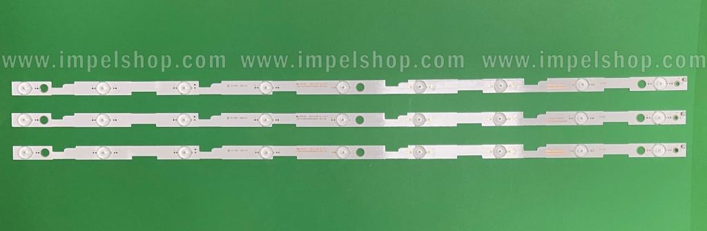 Zestaw listew LED do naprawy podświetlenia telewizora BLAUPUNKT / SHARP 43" zestaw 3PCS X RF-AJ430S30-0901S-09 A1 / CRH-P43KP30300309641-REV1.1 , 9LED , 828MM , 3V ,