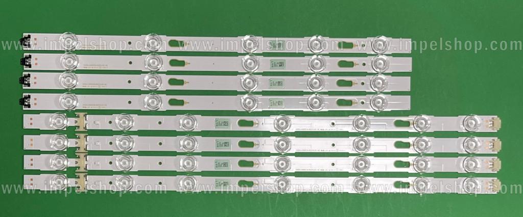 Zestaw listew LED do naprawy podświetlenia telewizora SAMSUNG 43" zestaw , 4szt X V6DU-430DCA-R2 ,7LED & 4szt X V6DU-430DCB-R2 , 5LED , BN96-39781A & BN96-39782A , LM41-00269A & LM41-00268A