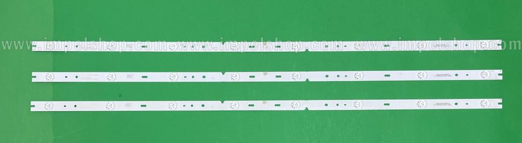 Zestaw listew LED do naprawy podświetlenia telewizora HKC 43" zestaw 3szt X D6-43F6-3X8-852X18-170903 / HK43WLEDM-JH21H 43F6-3X8-852X18 , 8LED , 3V , 853MM
