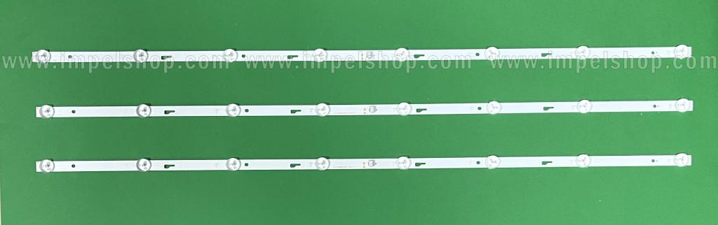 Zestaw listew LED do naprawy podświetlenia telewizora TOSHIBA 43" zestaw 3szt X JL.D43081330-140FS-M , 8LED , 3V , 756MM