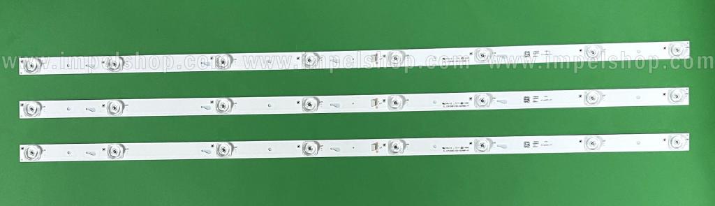 Zestaw listew LED do naprawy podświetlenia telewizora TOSHIBA 43" zestaw 3szt X JL.D43081330-004BS-M , 4C-LB430T-JF7 , TCL43D08-ZC23AG-07 TCL-ODM-43D1800-3X8-3030-REV.V1 YHA-4C-LB430T-YH3 4C-LB430T-JF7 , 8LED , 3V , 770MM