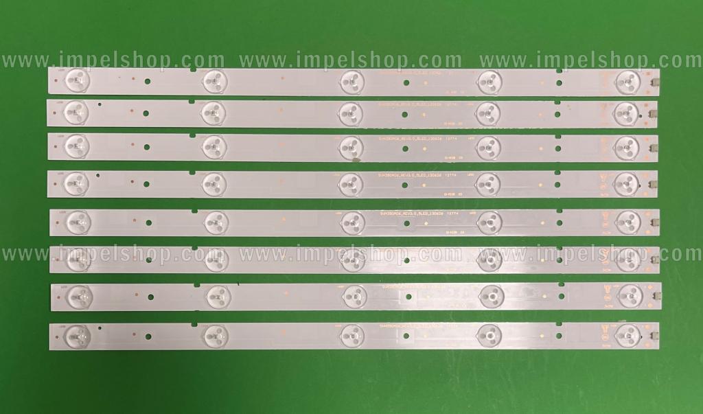 Zestaw listew LED do naprawy podświetlenia telewizora HISENSE 39" zestaw 8szt X SVH390A06_REV3.0_5LED_130626 5LED 3V 400MM