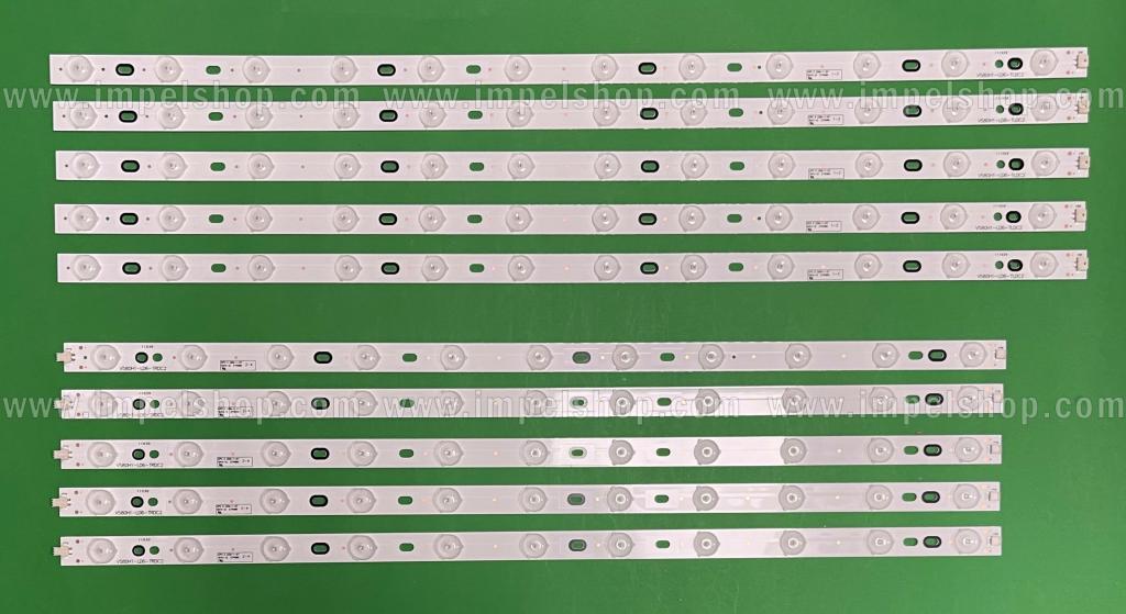 Zestaw listew LED do naprawy podświetlenia telewizora SKYWORTH / KONKA 58" zestaw 10szt , 5szt X V580H1-LD6-TLDC2 / TLDC3 , 12LED , 6V & 5szt X V580H1-LD6-TRDC2 / TRDC3 , 11LED , 6V