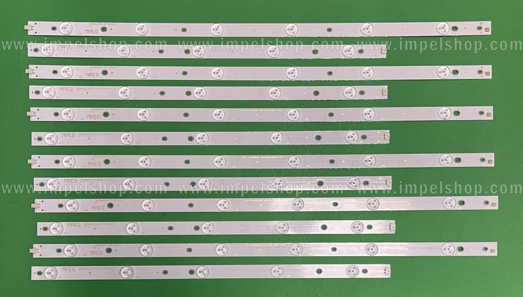 Zestaw listew LED do naprawy podświetlenia telewizora CHANGHONG 50" zestaw 12szt , 6szt X CHGD50LB29_V0.5 6LED 3V & 6szt X CHGD50LB30_V0.5 5LED 3V