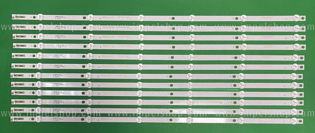 Zestaw listew LED do naprawy podświetlenia telewizora PHILIPS 65" zestaw 12szt X 4708-K65WDC-A1113N21 / 4708-K65WDC-A1113N11 , K650WDC2 A1 , 6LED , 667MM
