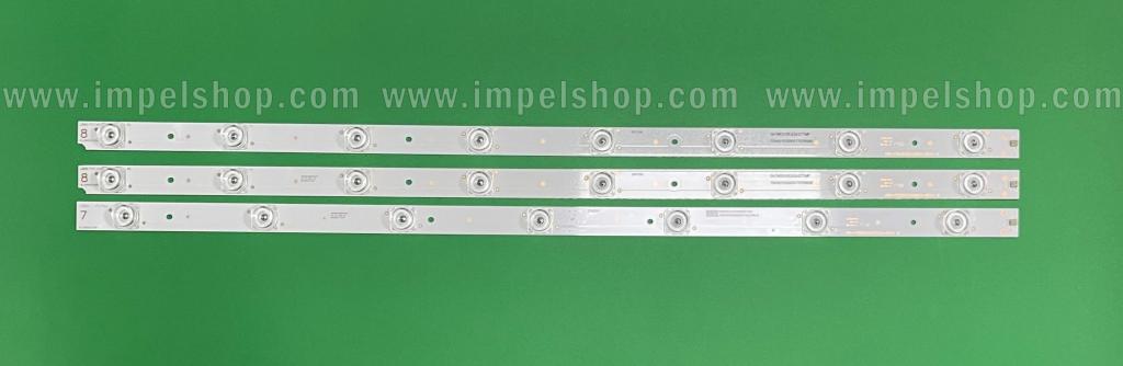 Zestaw listew LED do naprawy podświetlenia telewizora SHARP 32" zestaw 3szt , 2szt X CRH-P3235350108529 -REV1.1 B , 8LED & 1szt X CRH-P3235350107529 -REV1.1 B , 7LED , 3V , IC-B-HWBC32D524A ,