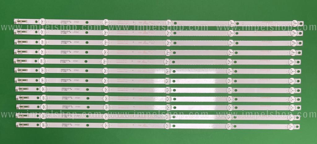Zestaw listew LED do naprawy podświetlenia telewizora PHILIPS / MANTA 65" zestaw 12szt X K650WDC2 A1 / 4708-K65WDC-A1113N21 , 5LED , 6V , 666MM