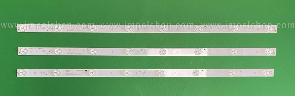 Zestaw listew LED do naprawy podświetlenia telewizora HAIER 32" zestaw 3szt X 303TT315041 OD315D08-ZC17F-04 , 8LED , 3V , 590MM