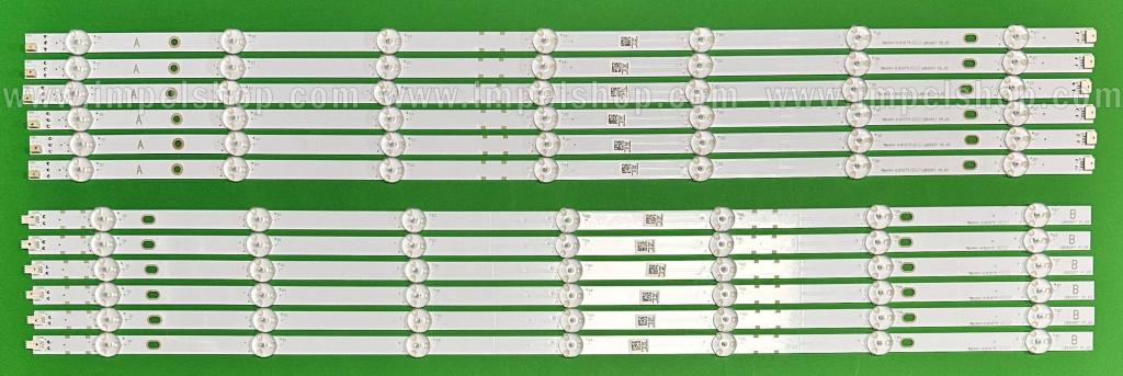 Zestaw listew LED do naprawy podświetlenia telewizora VIZIO 65" zestaw 12szt , 6szt X LB65057 V0_02 & 6szt X LB65057 V1_02 ,