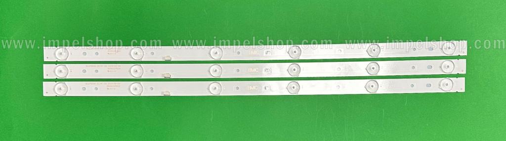 Zestaw listew LED do naprawy podświetlenia telewizora PHILIPS 28" zestaw 3szt X GC275D06-ZC14F-03 , 6LED , 3V , 520MM , PHILIPS PART NUMBER : 303GC275031 ,