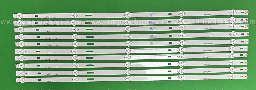 Zestaw listew LED do naprawy podświetlenia telewizora TCL 65" zestaw 10szt X JL.D65051330-006AS-M_V01 6519N 12MM 308056519NDTZ002 , 5LED , 6V , 607MM ,
