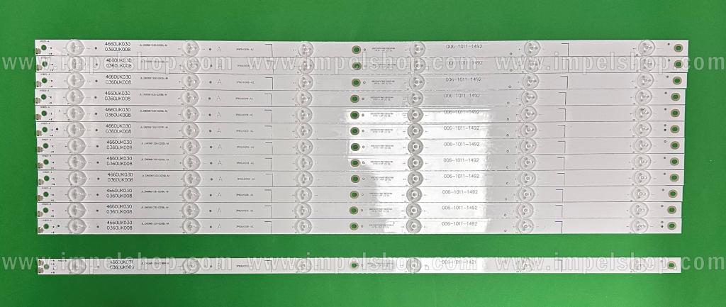 Zestaw listew LED do naprawy podświetlenia telewizora SHARP 60" zestaw 13szt , 12szt X JL.D60061330-020BL-M , 4660UK030 & 1szt X JL.D60061330-020BR-M , 4660UK031 , 6LED , 650MM , 3V ,
