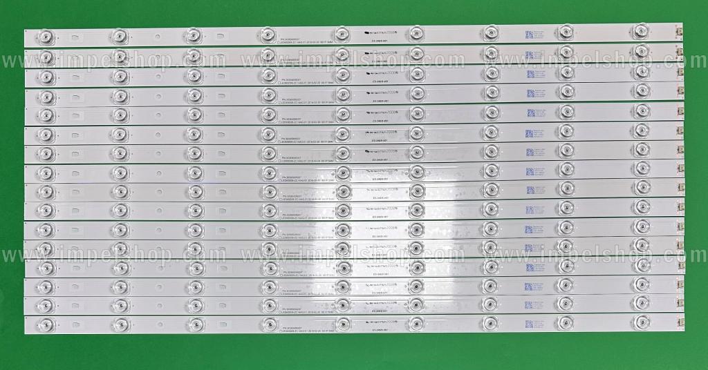 Zestaw listew LED do naprawy podświetlenia telewizora HAIER / 65" zestaw 16 szt x LED65D09-ZC14AG-01 2016-02-20 9S1P 5MM , PN:30365009207 , 9LED , 720MM , 3V ,