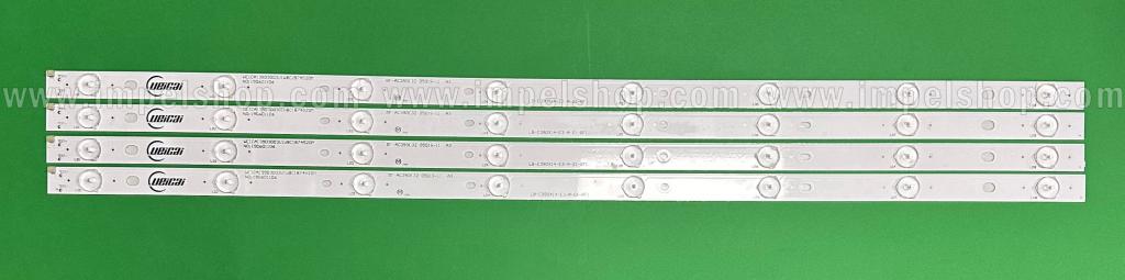 Zestaw listew LED do naprawy podświetlenia telewizora HITACHI 39" zestaw 4szt x LB-C390X14-E3-A-G1-RF1 RF-AC390E32-0501S-11 A3 , 8LED , 3V , 745MM ,