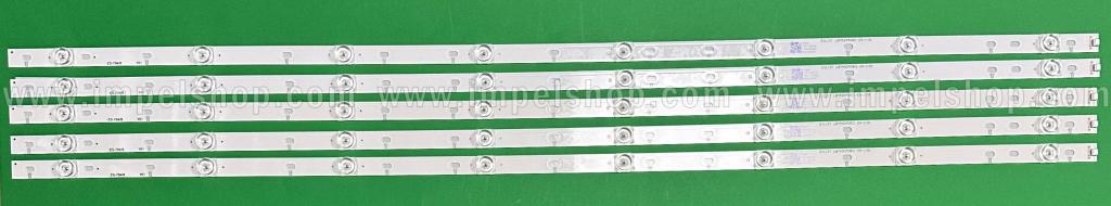 Zestaw listew LED do naprawy podświetlenia telewizora PHILIPS 43" zestaw 5szt x LBM430M0801-EN-1 E466169 XY-MH 94V-0 LB4310D V0_00 705TLB43B33LBH05E , 8LED , 830mm, 3V ,