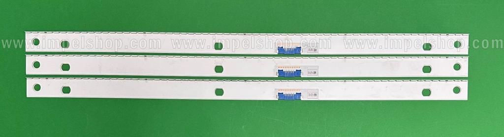 Zestaw listew LED do naprawy podświetlenia telewizora SAMSUNG 75" zestaw 3szt x Y18_NU8NU8.5_STS750A32_7020F_UCD_62LEDs_REV1.1_180509_0.6T_4.07mm BN96-46025A , 62LED , 3V , 546MM / Y18_NU8NU8.5_STS750A35_7020F_UCD_62LEDs_REV1.1_180509_0.6T_4.07mm BN96-46025B BN96-46468A LM41-00593A V8Q6-750SM0-R0 , 62LED , 3V , 546MM , oryginał SAMSUNG ,