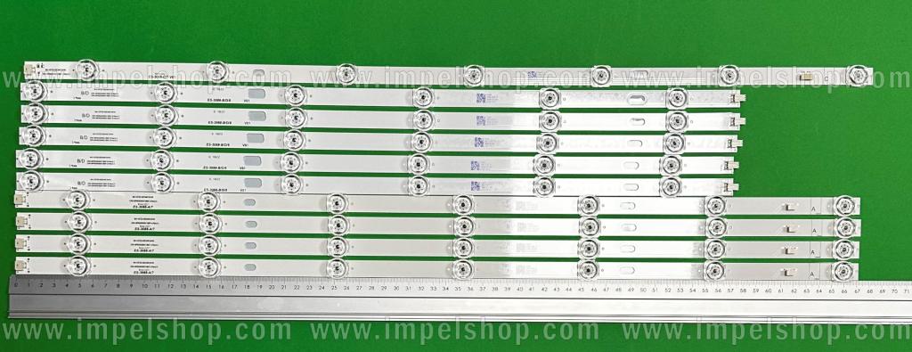 Zestaw listew LED do naprawy podświetlenia telewizora XIAOMI 65" zestaw 10szt , 4szt x CRH-BP653030051385F-A & 4szt x CRH-BP653030051385F-B & 1szt x CRH-BP653030051385F-C & 1szt x CRH-BP653030051385F-D ,