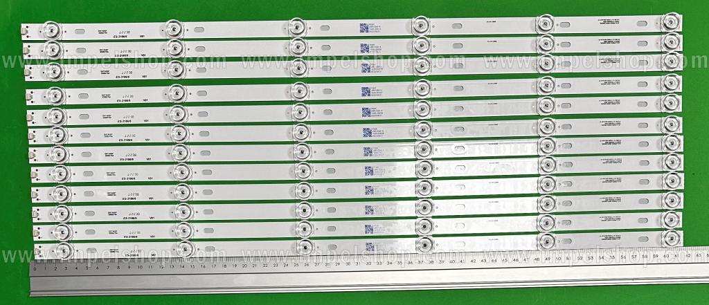 Zestaw listew LED do naprawy podświetlenia telewizora AKAI 65" zestaw 12szt x JS-D-JP65EK-062EC JS-D-JP65EU-062EC , 6LED, 616MM , 6V ,