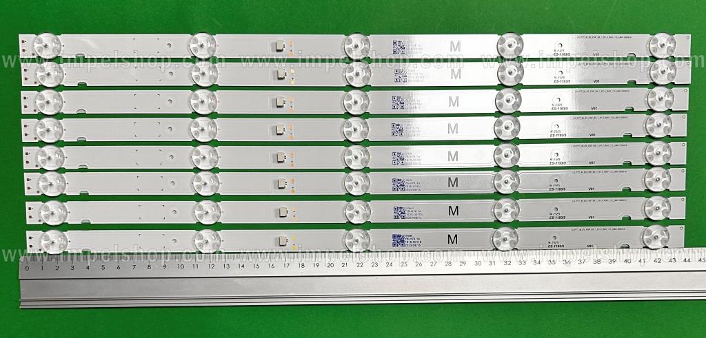 Zestaw listew LED do naprawy podświetlenia telewizora SONY 50" zestaw 8 szt x LM41-00541A L3_PTT_M_E0_FAP_S5_1_R1.0_RAV_1.0 , 8LED , 439MM , 3V ,