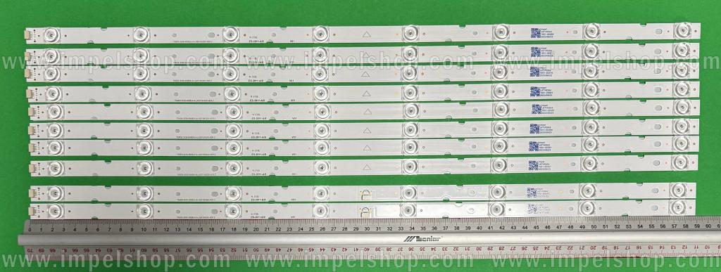 Zestaw listew LED do naprawy podświetlenia telewizora TCL 65" zestaw 10szt , 8szt x TCL-65D8-3030-8X8EA-A-LX20190328.VER.2 4C-LB65C0-HR03L 4C-LB65C0-HR04L & 2szt xTCL-65D8-3030-2X2EA-B-LX20190328.VER.2 4C-LB6508-YH06J YHE-4C-LB6508-YH06J , 8LED , 590MM , 6V ,