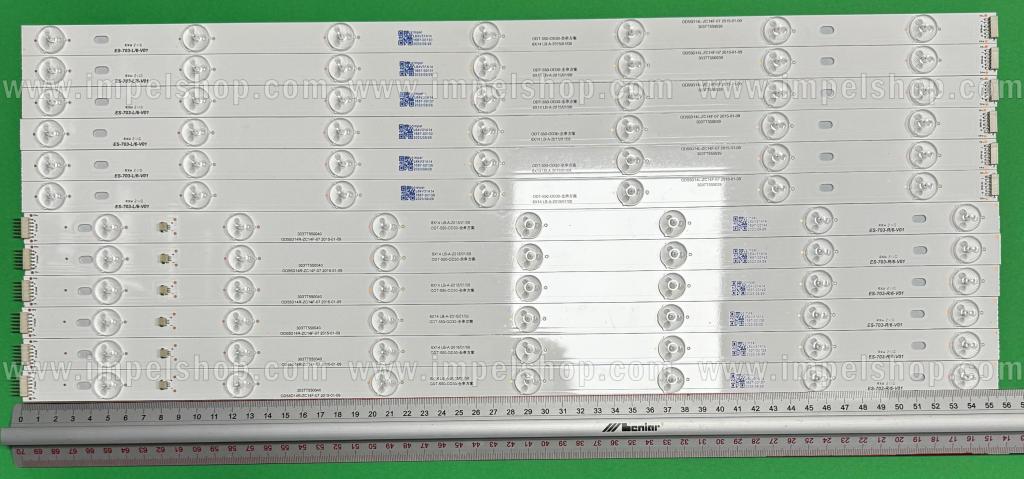 Zestaw listew LED do naprawy podświetlenia telewizora AKAI 55" zestaw 12szt , 6szt x ODT-550-OD30 0D55D14L-ZC14F-07 303TT550039 , 7LED , 558MM & 6szt x ODT-550-OD30 0D55D14R-ZC14F-07 303TT550039 , 7LED , 562MM , 3V ,