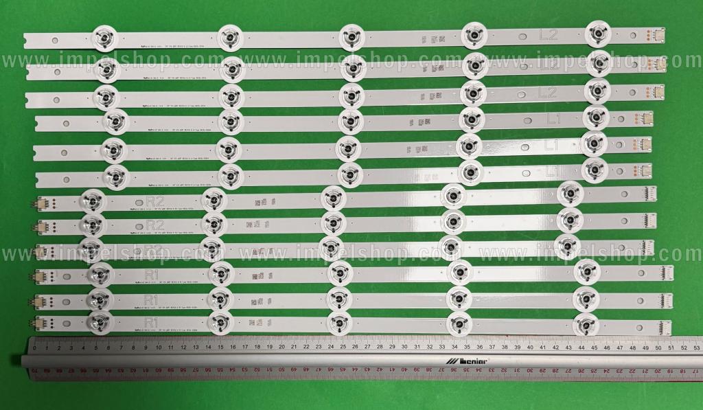 Zestaw listew LED do naprawy podświetlenia telewizora LG 50" zestaw 50" V14 sDRT REV0.6 6 12szt , 3szt X 50" V14 sDRT REV0.6 6 L1-Type 6920L-0509A 6916L-1821A 5LED & 3szt X 50" V14 sDRT REV0.6 6 R1-Type 6920L-0508A 6916L-1820B 5LED & 3szt X 50" V14 sDRT REV0.6 6 L2-Type 6920L-0511A 6916L-1823A 5LED & 3szt X 50" V14 sDRT REV0.6 6 R2-Type 6920L-0510A 6916L-1822B 5LED , R1/L1/R2/L2 , 506MM , 493MM , 495MM , 509MM , 3V , ZŁĄCZA : 5PIN ,