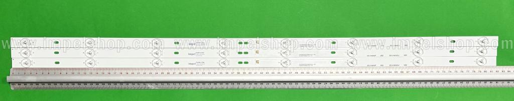 Zestaw listew LED do naprawy podświetlenia telewizora ADLER / ELEMENT 43" zestaw 3szt X K433030T030854J-REV.1.1W CRH-K433030T030854J-REV.1.1W M02Y1S4J53PQA18BDK 3B8CX-82117 201797-2 8149010643033 , 8LED , 821MM , 3V ,