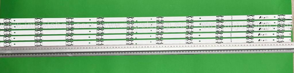 Zestaw listew LED do naprawy podświetlenia telewizora SHARP 50" zestaw 5szt X SVH500A63 A69_REV03_10WICOP_UBH + SILK_161228 JL.D500A1330-003ES , 10LED , 981MM , 3V ,