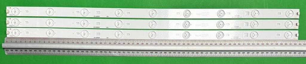 Zestaw listew LED do naprawy podświetlenia telewizora SHARP 32" zestaw 3szt X 4C-LBT3209-YH1 PD5XBZ TCL 32-1-9 , 9LED , 626MM , 6V ,