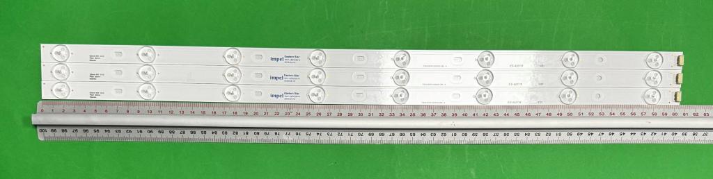 Zestaw listew LED do naprawy podświetlenia telewizora SHARP 32" zestaw 3szt X 32INCH WS V3.0 PITCH 80MM E227809 , 8LED , 605MM , 3V ,