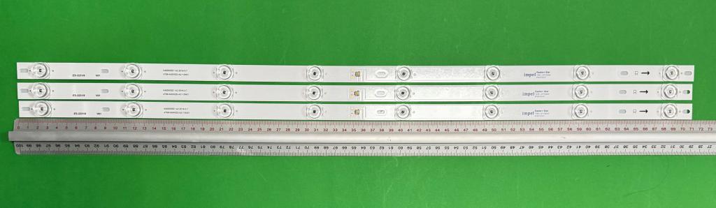 Zestaw listew LED do naprawy podświetlenia telewizora PHILIPS 40" zestaw 3szt x 4708-K40WDD-A2113N01 4708-K400WD-A2113N01 K400WDD1 A2 K400WDD1 A3 , 8LED , 711MM , 3V ,