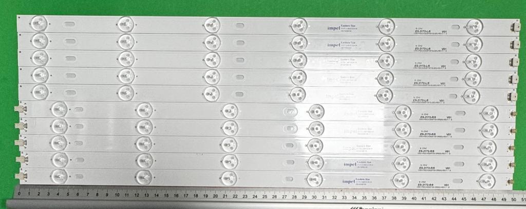 Zestaw listew LED do naprawy podświetlenia telewizora BLAUPUNKT / SHARP 50" zestaw 10szt , 5szt X RF-AJ500E32-0601L-01 A3 & 5szt X RF-AJ500E32-0601R-01 A3 ,