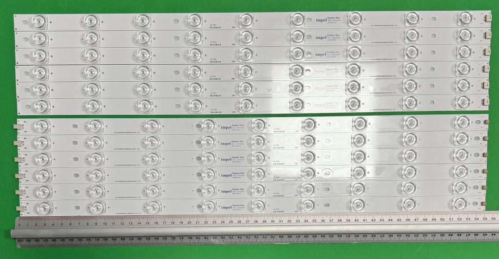 Zestaw listew LED do naprawy podświetlenia telewizora SHARP 55" zestaw 12szt , 6szt X CRH-P55KM35351806R5CE-REV1.1B & 6szt X CRH-P55KM35351806L5CE-REV1.1B , 9LED , 550MM , 3V ,